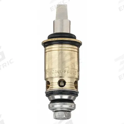 CHICAGO FAUCETS Cartridge: Use with Hot/Cold Water, Brass, Brass, 1 in Overall Lg - Compression Faucet Cartridges