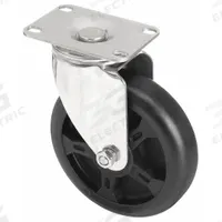 APPROVED VENDOR Plate Caster: Swivel, No Brake, Nylon, 5 in Wheel Dia., 1 1/4 in Wheel Wd, Slot (MPN P12SX-HNG050G-12). Key specifications — Brand: APPROVED VENDOR; Wheel/Tread Color: Black; Roll Up: Swivel.