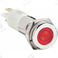APPROVED VENDOR Flush Panel Light: 10 mm Panel Mounting Hole Dia, LED, Red, Flush Head, H10 (MPN 24M104). Key specifications — Brand: APPROVED VENDOR; Electrical Connection: 0.11 Male Quick Disconnect.