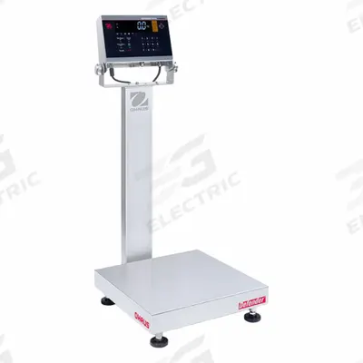 OHAUS Industrial Bench Scale: 18 in x 18 in, IP68/IP69K, Column-Mounted - Bench Scales with Column-Mounted Indicator