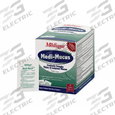 MEDIQUE Cough Suppressant/Expectorant: Dextromethorphan HBR/Guaifenesin, 50 Individual Doses - Cough & Cold Relievers