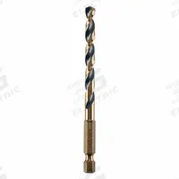 DEWALT Hex Shank Drill Bit: 15/64", 135° Split Point, Black & Gold HSS, Impact Rated (MPN DWA5015). Key specifications — attr1234973: Impact Rated; attr1234966: DEWALT; attr1234978: 0.2344.