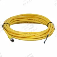 Cordset: M8 Female Straight X Bare Wire, 4 Pins, Yellow, PVC, 5 m Cable Lg, 24 AWG Wire Size (MPN 404000A10M050). Key specifications — Cable Jacket Color: Yellow; End 1 Mounting Orientation: Straight; End 1 Gender: Female; End 1 Connection Type: M8; Cable Jacket Material: PVC; Brand: BRAD HARRISON; IP Rating: IP68; End 2 Connection Type: Bare Wire.