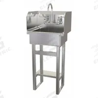 SANI-LAV Hand Sink: 43 1/2 in Overall Ht, 17 in Bowl Lg, 7 in Bowl Dp, 2 gpm Flow Rate, 16 ga (MPN 727F). Key specifications — Includes Side Splash: Side Splash Included; Brand: SANI-LAV.