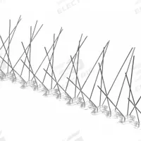 BIRD BARRIER Bird Repellent Spikes: Wide, Plastic Base, Silver, 100 ft Overall Lg, 8 in Overall Wd (MPN BP-F3100). Key specifications — Brand: BIRD BARRIER; Spike Material: Stainless Steel; Targeted Birds: Pigeons; Base Material: Plastic; Ledge Width: Wide.