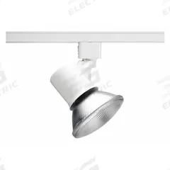 Track Lighting Head: Incandescent, Flared Shape, 50 W, 2 1/8 in Dia, 2 3/8 in Lg, White (MPN R541 WH). Key specifications — Brand: JUNO LIGHTING; Lighting Technology: Incandescent; Housing Color: White.