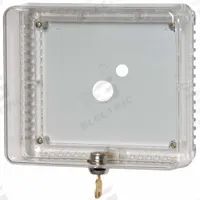 HONEYWELL HOME Guard: Hinged, Clear, Ring Base, Double Wall, 6 1/2 x 7 1/2 x 2 15/16 in (MPN TG511A1000). Key specifications — Base Type: Ring Base; Cover Type: Hinged; Brand: HONEYWELL HOME; Thermostat Guard Cover Color: Clear; Guard Construction: Double Wall; Outside HxWxD: 6-1/2 x 7-1/2 x 2-15/16 in.