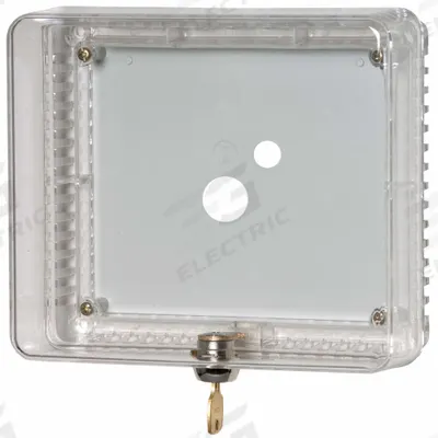 HONEYWELL HOME Guard: Hinged, Clear, Ring Base, Double Wall - Plastic Thermostat Guards with Lock & Key
