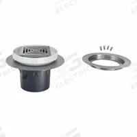 ZURN Floor Drain: 9 7/8 in Overall Dia, 5 in Grate Size, 4 in Nominal Pipe Size, Solvent Weld, PVC (MPN EZ2-PV4-ST-SS-CC). Key specifications — Color: Silver; Connection Type: Solvent Weld; Brand: ZURN; Includes: Stainless Steel Clamp Collar.
