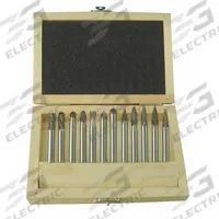 WESTWARD Carbide Bur Set: 1/4" Shank, 1/4" Head Dia, 12 pc (MPN 2LYR6). Key specifications — Trade Number: SF-1; Brand: WESTWARD.