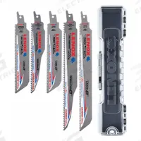 LENOX Reciprocating Saw Blade Set: 6 Teeth per Inch, 6 in Blade Lg, 0.05 in Blade Thick, Carbide (MPN LXARCT5SET). Key specifications — attr1109198: 6; attr1109200: Flexible for Curved Cuts; attr1109201: Straight; attr1109209: LENOX.