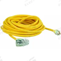 APPROVED VENDOR Extension Cord: Outdoor Use, 50 ft Lg, 3 Outlets, 5-15P, 10/3, SJTOW, Yellow (MPN 4GAD9). Key specifications — Brand: APPROVED VENDOR; Temperature Rating: -58° to 194°F; NEMA Plug Configuration: 5-15P.