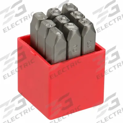 APPROVED VENDOR Hand Stamp Kit: 0 thru 9 (6 doubles as 9), 3/8 in Character Ht - Heavy-Duty Sharp-Face Hand Stamps