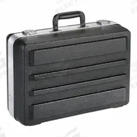 PLATT Tool Case: 14 1/4 in W 7 in D 7 in H, Plastic, Black, Hinged Lid, Keyed, 1 Compartments (MPN 600T-CB). Key specifications — attr1116905: Black; attr1116917: Hinged; attr1116946: PLATT; attr1116904: Keyed.
