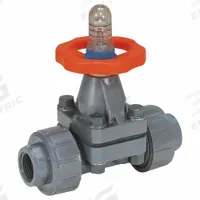 HAYWARD Diaphragm Valve: 1 1/4 in, PVC, 2-Way, NPT x Socket, 150 psi Max Pressure (CWP), EPDM/PTFE (MPN DAB1012UPF). Key specifications — Diaphragm Material: EPDM; Special Features: Position Indicator; Brand: HAYWARD.
