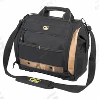 CLC Tool Bag: 7 in W x 13 in D x 13 in H, Black, Polyester, 30 Pockets, 20 Inside Pockets, Polyester (MPN 1537). Key specifications — Color: Black; Brand: CLC; Material: Polyester.