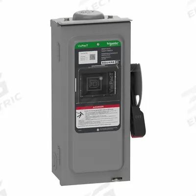 SCHNEIDER Safety Switch: Non-Fusible, 30 A, Three Phase, 600V AC/DC - Non-Fusible Safety Switches