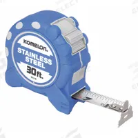 KOMELON Tape Measure: Nonmagnetic Double Hook Tip, 30 ft, Plastic with Rubberized Grip, Blue (MPN SS130). Key specifications — attr935324: KOMELON; attr942259: Blue; attr935326: Corrosion-Resistant; attr935328: 1/16 in; attr935329: Feet; attr935337: SAE; attr936607: Manual Lock; attr972446: Inch.