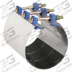 SMITH-BLAIR Repair Clamp: For 6 in Pipe, 9 in Overall Lg, 304 Stainless Steel, Nitrile Rubber Gasket (MPN 245-0006309000). Key specifications — Brand: SMITH-BLAIR; Bolt Material: Steel; Maximum Operating Pressure: 150 psi; Maximum Vacuum Pressure: 10 psi; Gasket Material: Nitrile Rubber.