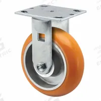 PEMCO Caster: Rigid, No Brake, Polyurethane, 4 in Wheel Dia, 2 in Wheel Wd, 5 5/8 in Mounting Ht (MPN ER4X2AN). Key specifications — Wheel Bearing Type: Ball; Wheel/Tread Color: Orange; Brand: PEMCO; Caster Type: Rigid.