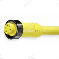 Cordset: 7/8"-16 Female Straight x Bare Wire, 5 Pins, Yellow, PVC, 12 ft Cable Lg, 16 AWG Wire Size (MPN 105000A01F120). Key specifications — Cable Jacket Color: Yellow; NEMA Rating: 6P; Cable Jacket Material: PVC; IP Rating: IP67; Wire Size: 16 AWG; Brand: BRAD HARRISON.