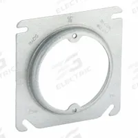RACO Plaster Ring: Open/Raised, 1/2 in Raised Ht, Steel, 4 in Overall Lg, 4 in Overall Wd (MPN 767). Key specifications — Brand: RACO; Material: Steel; Cover Design: Open/Raised.