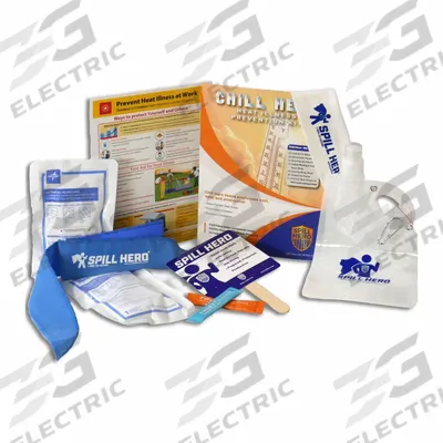SPILL HERO Heat Stress Kit: Heat Stress, 1 People Served, 8 Components - Heat Stress First Aid Kits