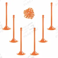 APPROVED VENDOR Barrier Post Kit: Safety Orange Chain Color, 50 ft Chain Lg, 6 Posts (MPN 71012-6). Key specifications — attr981817: Orange; attr981800: Safety Orange.