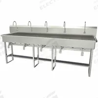 SANI-LAV Wash Station: 45 in Overall Ht, 97 in Bowl Lg, 8 in Bowl Dp, 0.5 gpm Flow Rate, 16 ga (MPN 510FK1.5). Key specifications — Includes Side Splash: Side Splash Not Included; Brand: SANI-LAV.