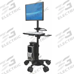 AFC INDUSTRIES Medical Workstation: 26 in Overall Wd, 26 in Overall Dp, 72 in Overall Ht, Steel (MPN MPC2C60_HR4_FZ5-00_H_KB84_C13_01). Key specifications — Caster/Glide Type: (3) Swivel; Brand: AFC INDUSTRIES; Desktop Color: Gray; Desktop Material: Steel; Standards: VESA Compliant; Product Type: Medical Workstation.