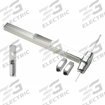 VON DUPRIN Surface Vertical Rod: 3 ft Max Door Wd - Surface Vertical Rod Push Bars