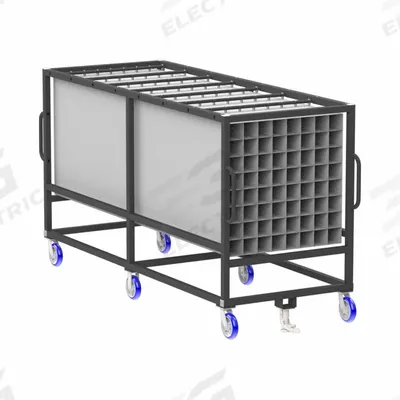 VALLEY CRAFT Parts Cart: 1,000 lb, Gray, 120 in L x 46 in W x 67 in H - Small Parts Compartmented Carts