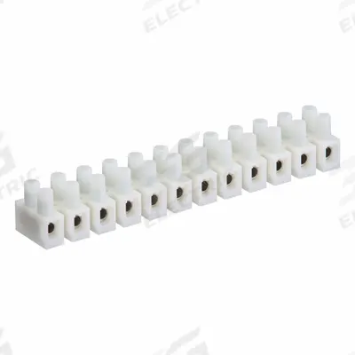 IDEAL Barrier Strip: 12 Poles, 20 AWG – 8 AWG For Wire Sizes - Surface Mount Barrier Strips