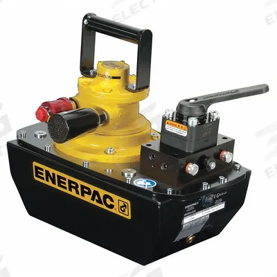 ENERPAC Air Hydraulic Pump: 10,000 psi Max. Op Pressure, 404 cu in Reservoir Capacity - High-flow Air-Operated Hydraulic Pump Units