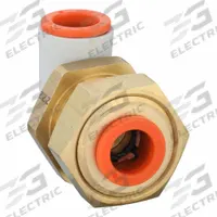 SMC Push-Fit Elbow Fitting: 3/8 in OD x 3/8 in OD Size, Push-to-Connect x Push-to-Connect, Brass (MPN KQ2LE11-00A). Key specifications — Brand: SMC.