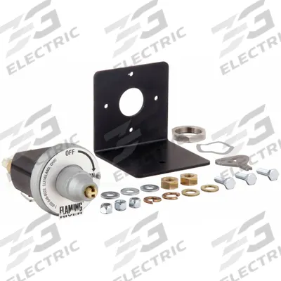 FLAMING RIVER Battery Disconnect Switch: Removable Key, In-Line, Negative, 24V - Battery Disconnect Switches