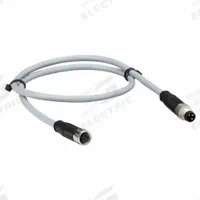 Cordset: M8 Female Straight X M8 Male Straight, 4 Pins, Gray, PVC, 1 m Cable Lg (MPN 21348081481010). Key specifications — Cable Jacket Color: Gray; End 1 Mounting Orientation: Straight; End 1 Gender: Female; End 1 Connection Type: M8; Cable Jacket Material: PVC; Brand: HARTING; IP Rating: IP67; End 2 Connection Type: M8.
