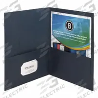 BUSINESS SOURCE Pocket Folder: Paper, 11 in Ht, 8 1/2 in Wd, Dark Blue, 2 Pockets, 25 PK (MPN BSN78492). Key specifications — Brand: BUSINESS SOURCE; Material: Paper; Color: Dark Blue.