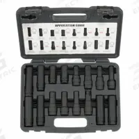 STEELMAN Lug Locking Master Key Set: 13/16 in, 7/8 in Drive Size, 16 Pieces, Black Oxide (MPN 78537). Key specifications — attr1204429: STEELMAN; attr1204430: (1) 10-Point; attr1204436: 8-Point Star; attr1210036: 12 mm to 15 mm.
