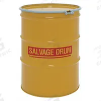 APPROVED VENDOR Salvage Drum: Steel, 85 gal, Bolt Ring, 18 ga / 18 ga / 18 ga, Salvage Drum, Steel (MPN HM8518). Key specifications — Drum Material: Steel; Drum Head Type: Open Head; UN Rating Solids: 1A2/X440/S; Drum Message Text: Salvage Drum; Closing Ring Material: Steel; For Holding: Liquids; Brand: APPROVED VENDOR; Interior Lining Subhead: Unlined with Rust Inhibitor.