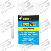 VIBRA-TITE Instant Adhesive: 395, Gen Purpose, 0.06 fl oz, Tube, Clear, Thin Liquid, No VOC, 100 PK (MPN 39502X100). Key specifications — Series: 395; Standards: A-A-3097 Type II Class 1; Primary Applications: General Purpose; Materials Bonded: Plastic; Brand: VIBRA-TITE; Secondary Compatible Materials: Plastics.