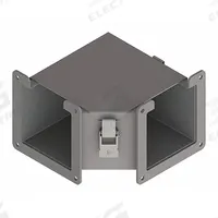 Wireway 90 Degree Elbow: 2 1/2 in Wd, 2 1/2 in Ht, 2.50 in, Hinged Cover with Quick-Release Latches (MPN F22LE9A). Key specifications — Cover Location: Top; Brand: HOFFMAN; With Knockouts: No.