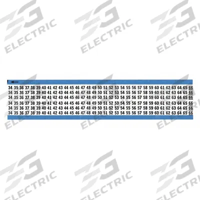 BRADY Wire Marker: 34 to 66, Black on White, 825 Labels, Vinyl Cloth, -40°F to 176°F - Preprinted Wire Marking Label Sheets