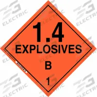 BRADY DOT Container Placard: 1.4 Explosives B 1, 10 3/4 in x 10 3/4 in, 10 3/4 in Label Ht, Placard (MPN 63326). Key specifications — Brand: BRADY; Message: 1.4 Explosives B 1.