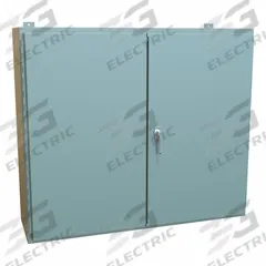 HAMMOND Electrical Enclosure: Steel, 36 in x 42 in x 12 in, NEMA 12, w/Panel, Solid Cover, Hinged (MPN 1422UV12). Key specifications — Brand: HAMMOND; Closure Method: Handle; Knockouts: Not Included.
