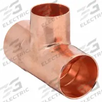 NIBCO Sweat Fitting Tee: 2 1/2 in CTS x 2 1/2 in CTS x 2 in CTS, Cup x Cup x Cup, Wrot Copper (MPN 611R 21/2x21/2x2)
