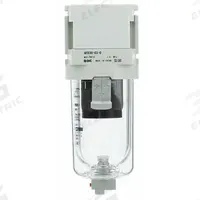 SMC Compressed Air Filter: Water Separator, 1/4 in NPT, 0.01 micron, 8.5 cfm, Plastic Bowl, AFD (MPN AFD30-N02C-Z-D). Key specifications — attr110055: AFD; attr110008: SMC.