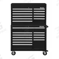 WESTWARD Tool Chest and Cabinet Combination: 22 Drawers, Heavy Duty, Keyed, Black / Powder Coated (MPN 7CY13). Key specifications — attr1116680: Black; attr1116684: Ball Bearing; attr1116690: WESTWARD; attr1116659: Keyed; attr1116661: Top Chest 41-1/2 in W x 18-5/8 in D x 26-7/8 in H.