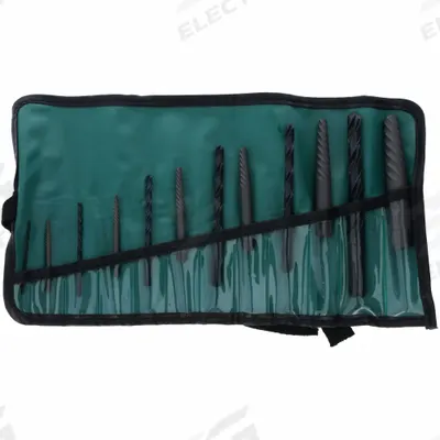 CHICAGO-LATROBE Screw Extractor Set: 12 Pc, Spiral Flute - Spiral-Flute Extractor & Drill Bit Sets