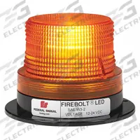 FEDERAL SIGNAL Beacon Light: Flashing Beacon, Amber, 3 5/8 in Overall Ht, LED, 12/72V DC (MPN 220260-02). Key specifications — Operating Voltage: 12/72V DC; Number of Flash Patterns: 15; Includes: Lighter Plug with Cord; Electrical Connection: Plug; Mount Type: Magnetic; Brand: FEDERAL SIGNAL; Shape: Round; Lighting SAE Class Rating: SAE Class 2.